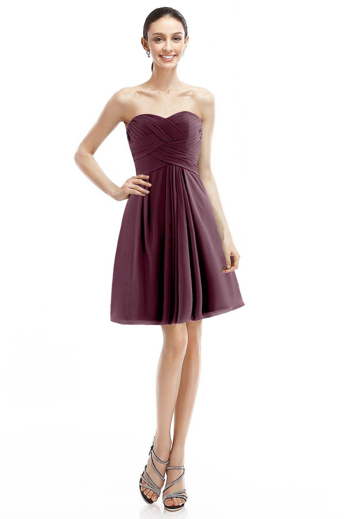 A-Line Knee Length Chiffon Bridesmaid Dress COZK14018 - COCOMELODY